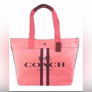 Coach Canvas Stripe Tote